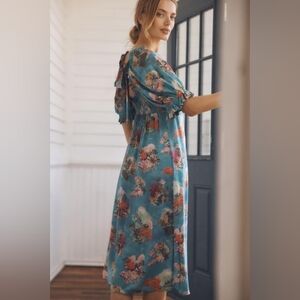 Anthropologie Puff-Sleeve Smocked Midi Dressproduct page